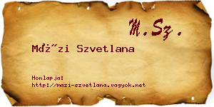 Mázi Szvetlana névjegykártya